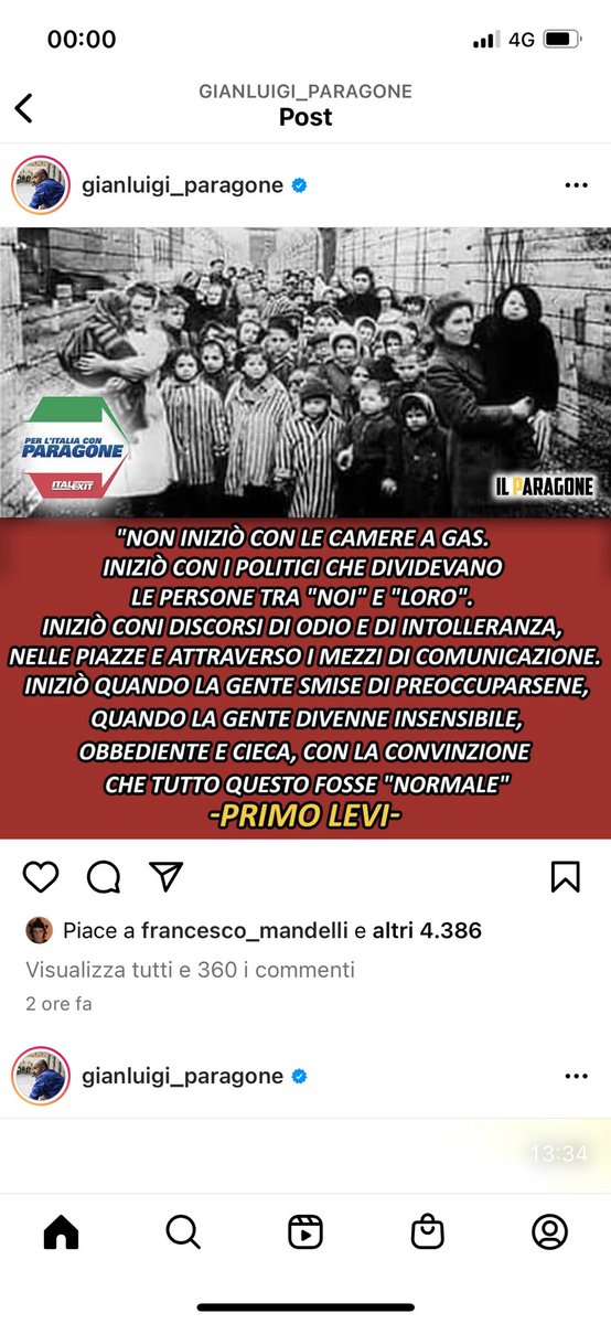 Vergognati, infame <a href="/gparagone/">Gianluigi Paragone</a> ! #Giornatadellamemoria