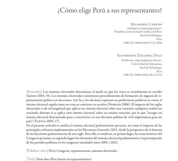 MiliCampos's tweet photo. Hoy me invitaron a presentar la edición 22 de la Revista Elecciones de @ONPE_oficial , la pueden encontrar en https://t.co/HF3iZR6Tky @kathyzegarra y yo escribimos sobre reglas para elegir congresistas entre 2001 y 2021 y los resultados. https://t.co/MiDhUR5Zbl