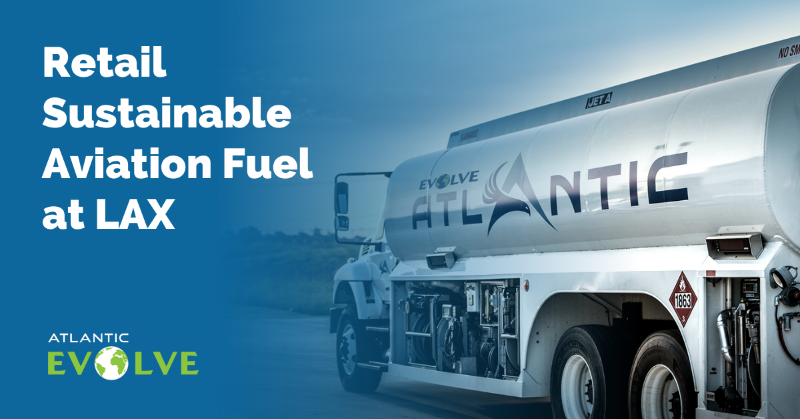 AtlanticFBO's tweet photo. #AtlanticNews: Atlantic Aviation announces it is offering sustainable aviation fuel (SAF) for retail sale from its FBO at Los Angeles International Airport (LAX). This initiative aims to further our commitment to delivering leading sustainability programs. #AtlanticEvolve