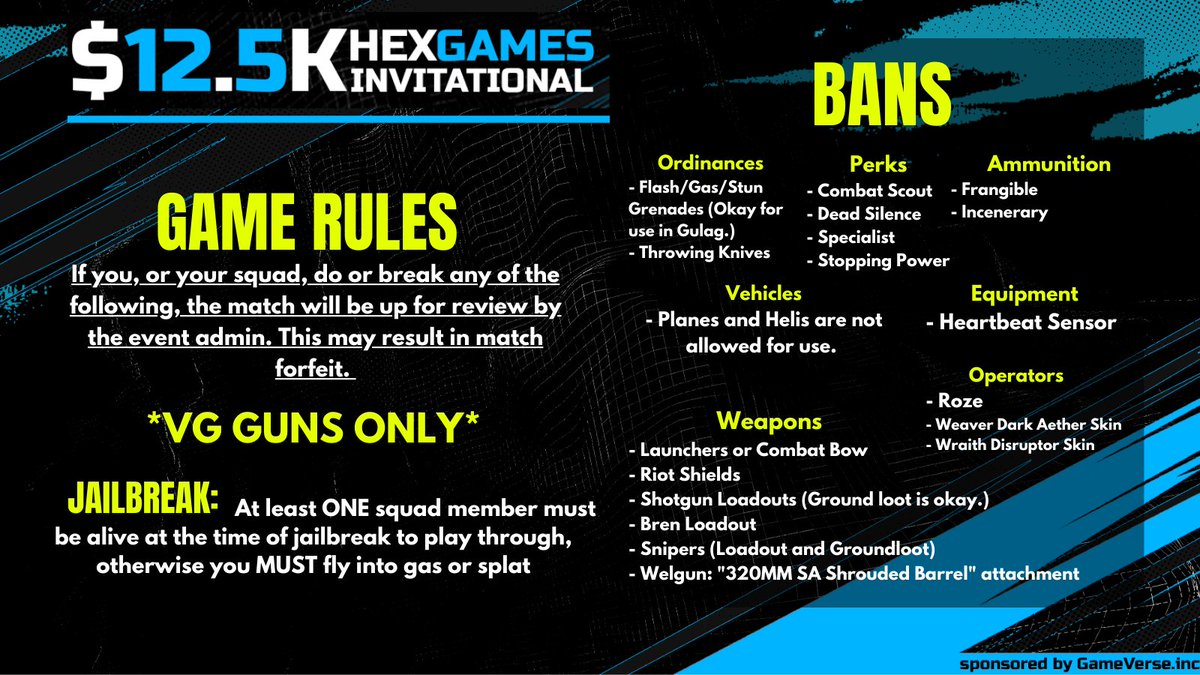 PapaHexOnTwitch's tweet photo. Official rules for the #HexGames 12.5K Invitational https://t.co/L75q1u5YB0