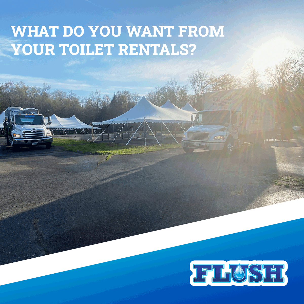 FlushServices's tweet photo. Everyone has had a bad portable toilet experience. But they don't have to. We only rent out clean and sanitary toilets for better event experiences. 🚻 🧻 🙌

#FlushRentals #BathroomRentals #OutdoorEvents #WhenYouGottaGo #WhenNatureCalls #StateParks #MassStateParks https://t.co/5Z2TsJZ1P7