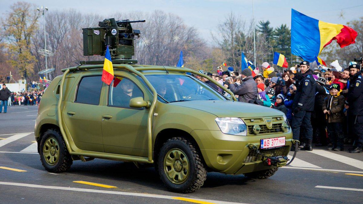AusterfieldM's tweet photo. 2013 Romania. Demonstrator, allegedly. Dacia Duster with a weapons mount...

@thinkdefence... Care to comment? 😂 https://t.co/0x51q0IJRk