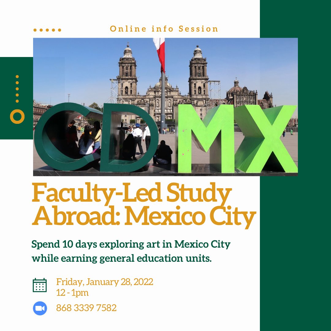 Interested in going to Mexico City this summer with a faculty-led program?  Attend an Info Mtg tomorrow @ 1 with <a href="/SacStateCCE/">Sacramento State CCE</a>