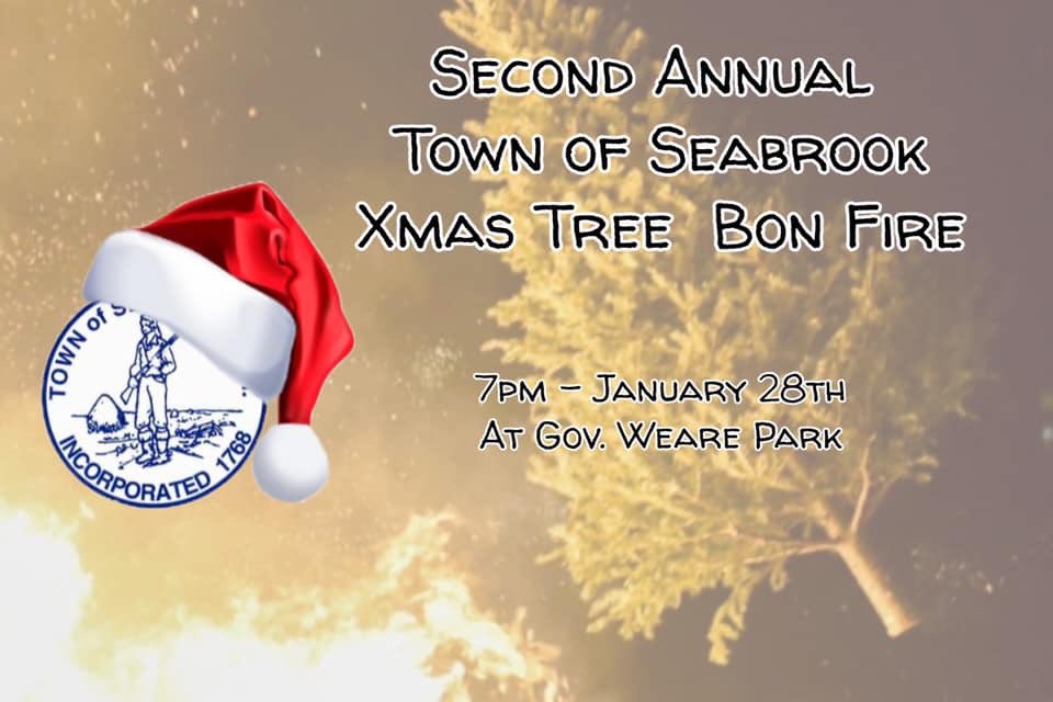 SeabrookNHEM's tweet image. Our Xmas Tree Bon Fire is tomorrow night at 7pm at Gov. Weare Park!!

Dress warm, gonna be chilly!!