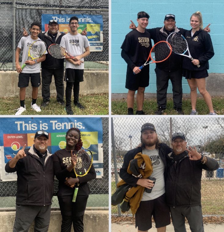 MatadorTennis's tweet photo. Racquets up to these Matador student-athletes for winning 1st place as a team. #1Heart1Seguin #VivaSeguin #MatadorPride 

1st GS - Danielle N. 
1st BD- Diego H. &amp; Aiden C. 
1st M- Caroline E. &amp; Paul S. 
3rd BS- Garret B. 
3rd GD- Rylie S. &amp; Kiana P. 

@SeguinHSTx @SeguinHSTx https://t.co/zAkaZfoXPz