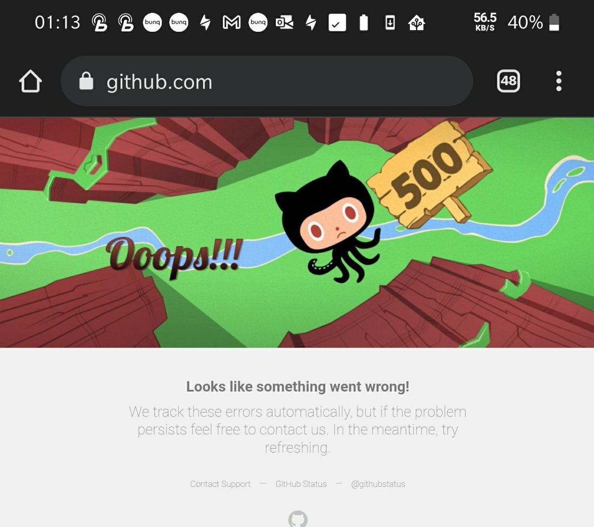 That moment you encounter a rare <a href="/github/">GitHub</a> 500 and try "refresh" but it's not very effective and you forgot to take a master ball when you we're at the pokemon center. 😭
