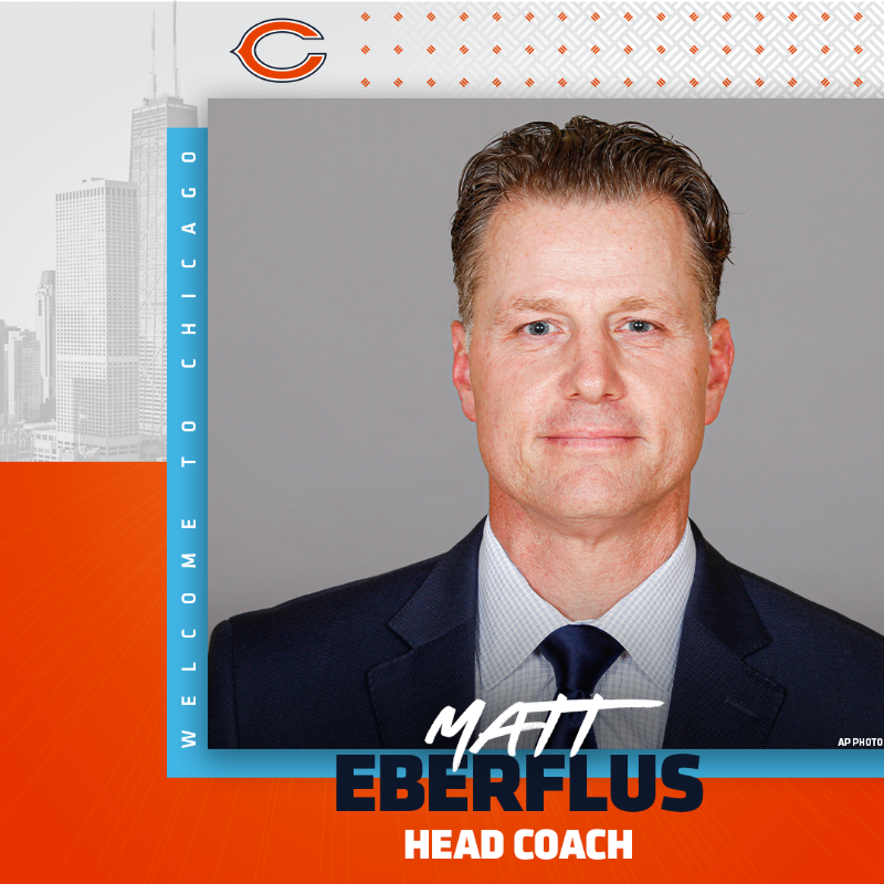 ChicagoBears's tweet photo. We have hired Colts DC Matt Eberflus as our head coach.

Welcome to Chicago, Coach! 🐻⬇️