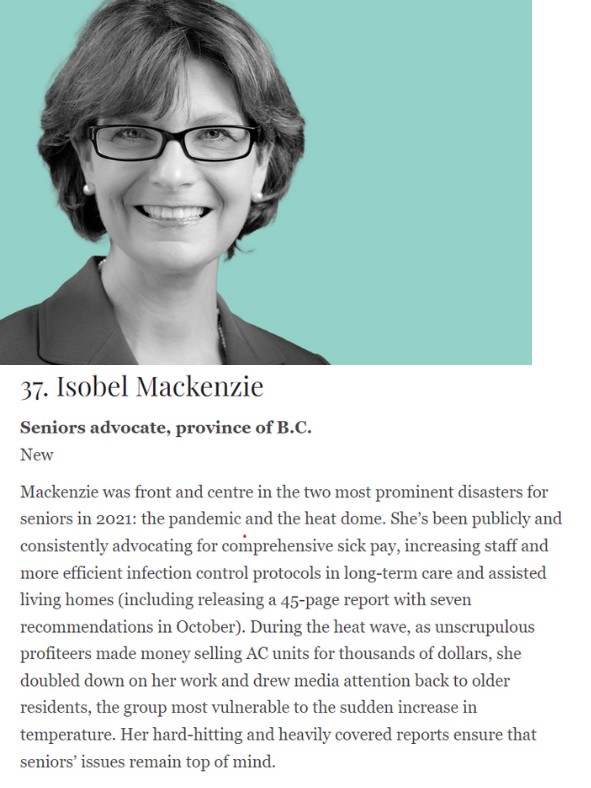 SrsAdvocateBC's tweet photo. "To be powerful today is to be generous, to wield one’s impact with grace and to effect change on scales large and small." Congratulations to our Seniors Advocate for making the @vanmag_com 2022 Power 50 List. https://t.co/3KCuCFANvI https://t.co/tPTfwJE8s0