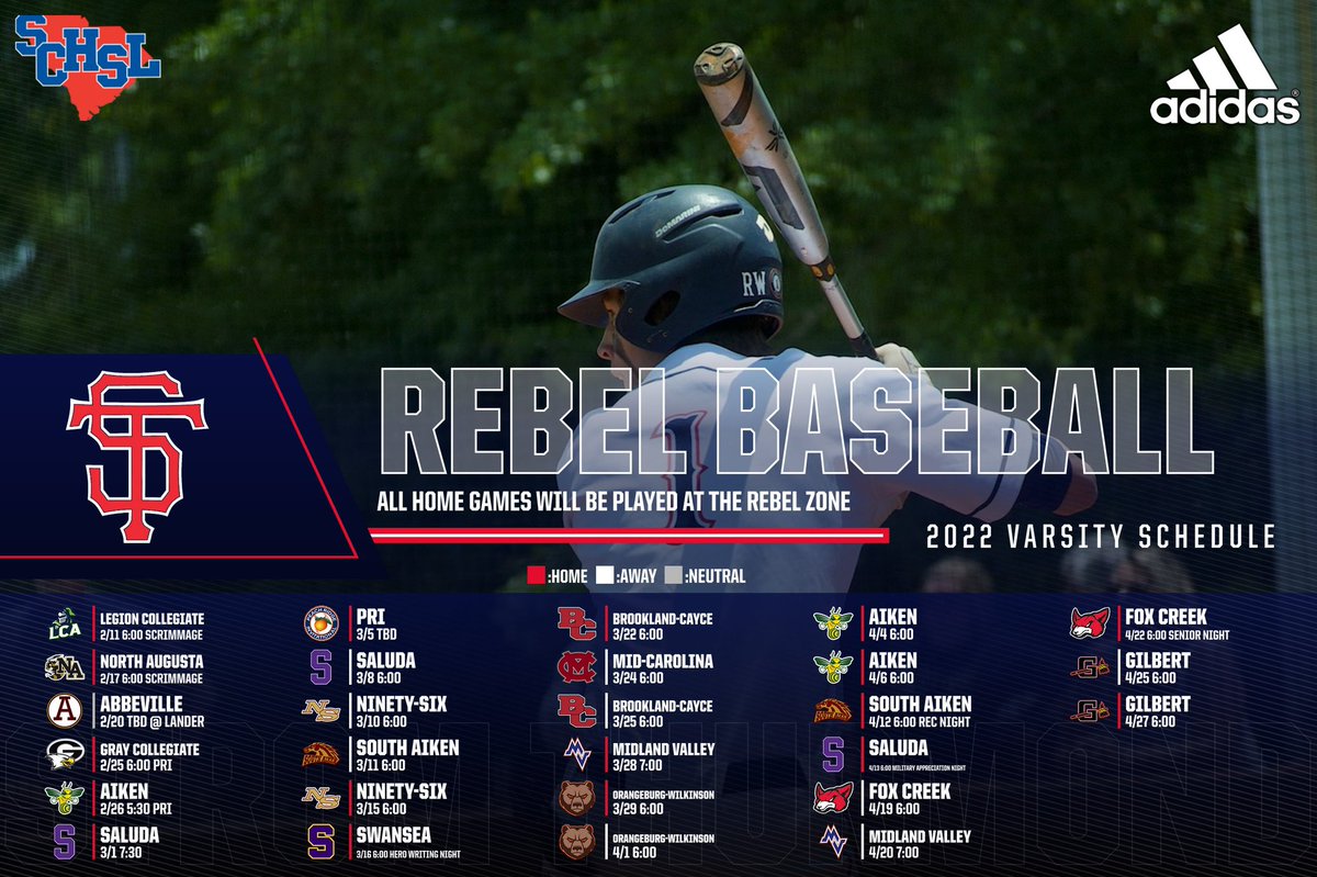 2022 Varsity Baseball Schedule! #PCCW #RelentlessRebels