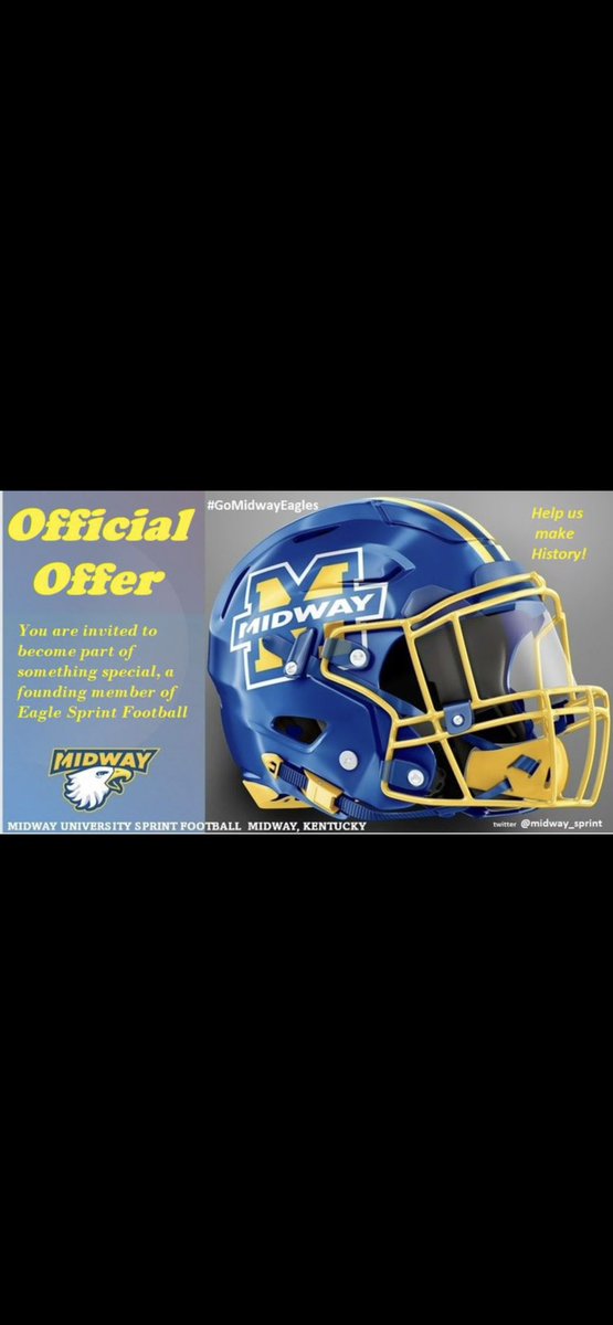 Yayah J (@playboi_ja) on Twitter photo Blessed and honored to revive my first offer from <a href="/midway_sprint/">Midway University Sprint Football</a> 🙏🏾
<a href="/PR_Strength/">Patrick Reeves</a> <a href="/KaboteSikyala/">DB SENSEI</a> <a href="/_Dgreene/">Dgreene</a> Blessed and honored to revive my first offer from <a href="/midway_sprint/">Midway University Sprint Football</a> 🙏🏾
<a href="/PR_Strength/">Patrick Reeves</a> <a href="/KaboteSikyala/">DB SENSEI</a> <a href="/_Dgreene/">Dgreene</a>