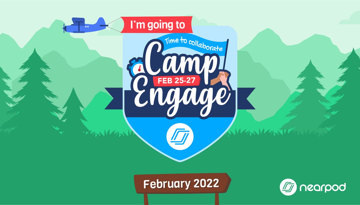 nearpod's tweet photo. It’s Time to Collaborate! ⏰  #CampEngage returns Feb. 25 -27! 🎉

✨ Earn 15 hours of PD
✨ Learn Nearpod’s newest features 👀 
✨ Collaborate with thousands of educators

Save your seat 👉 https://t.co/BhJ08A5rYN https://t.co/9rkq77YZrV