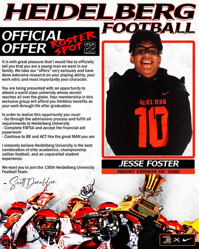 Jesse Foster (@jesse_foster3) on Twitter photo Super excited to say i’ve been blessed with my 6th offer from <a href="/BergFootball/">Heidelberg Football</a>! Thank you <a href="/Coach_Donaldson/">Scott Donaldson</a>,@Maxwe11uk, and <a href="/KalonHumphries/">Kalon Humphries</a> for an awesome visit!
<a href="/CoachKerrMV/">Jackets Football</a> Super excited to say i’ve been blessed with my 6th offer from <a href="/BergFootball/">Heidelberg Football</a>! Thank you <a href="/Coach_Donaldson/">Scott Donaldson</a>,@Maxwe11uk, and <a href="/KalonHumphries/">Kalon Humphries</a> for an awesome visit!
<a href="/CoachKerrMV/">Jackets Football</a>