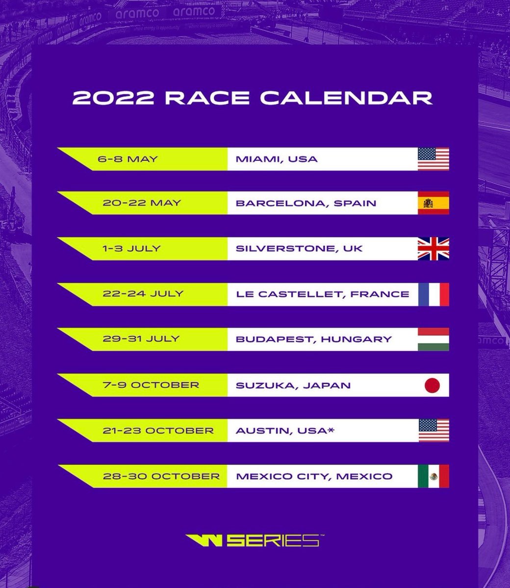 anunciado o calendário da <a href="/WSeriesRacing/">W Series</a>  2022 🏎🏎 espero estar lá ☄️☄️ 

curtiram as pistas desse ano? 

Announced the <a href="/WSeriesRacing/">W Series</a>  2022 calendar. looking forward to know if I’ll be there ☄️☄️

Did you enjoy the tracks? 

#WSeries  #rethinkracing