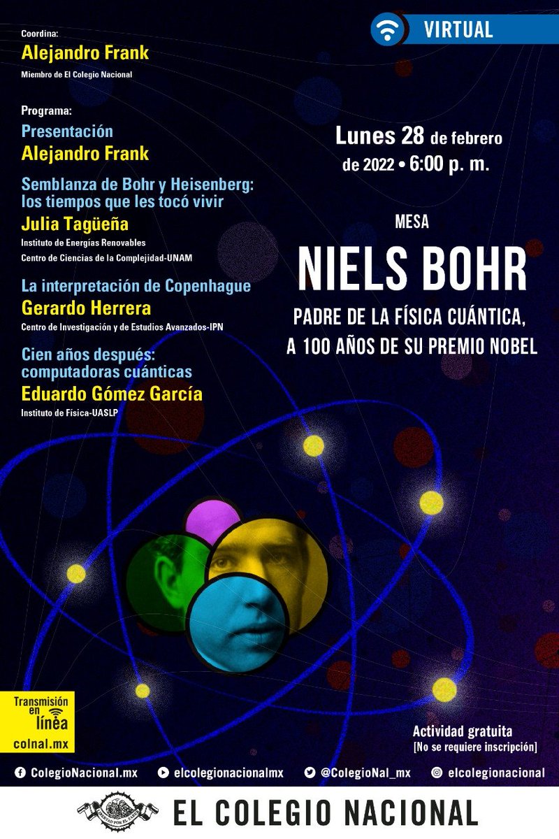 icnunam's tweet photo. No se pierdan este evento que organiza el Dr. Alejandro Frank, investigador del Departamento de Estructura de la Materia del @icnunam y Coordinador del @C3UNAM. ¡El @ColegioNal_mx invita! https://t.co/RyL2THZbRb
