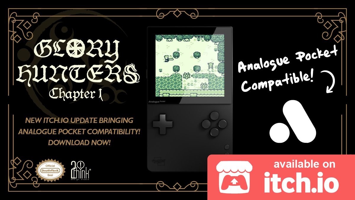 2think_ds's tweet photo. Calling all #analoguepocket users! Thanks to @bestpig you can now experience true glory directly from your beautiful device! Go show him some #love and go download #gloryhuntersgame from here: https://t.co/Du5hUw5hvo for #FREE!
Big #news cooking up, so keep on following! https://t.co/fVQ40HHA2H