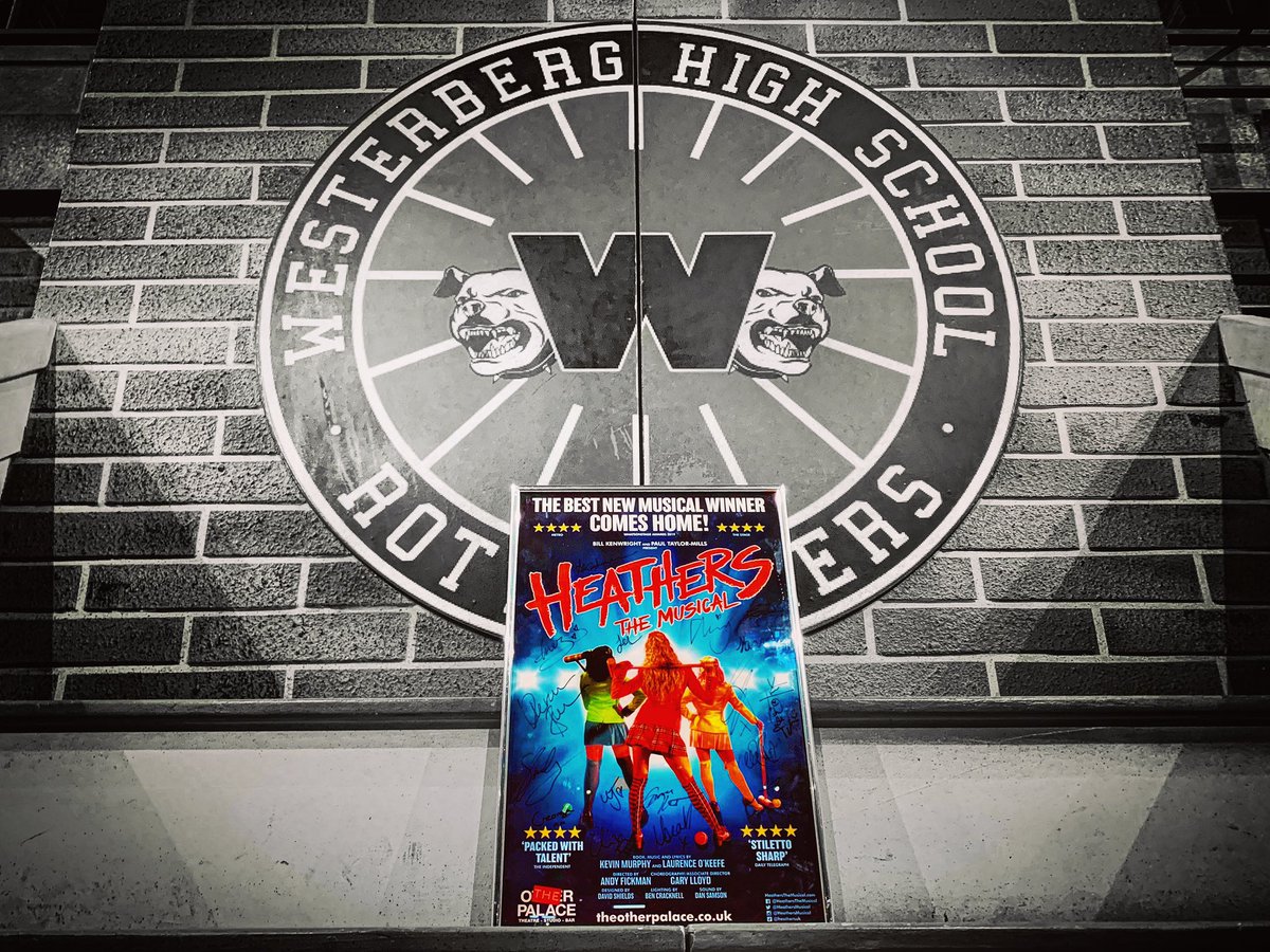 Kierbro's tweet photo. So lovely to have gorgeous @Rob_Hughes91 from my fantastic agency @felixdewolfe watching the show tonight! @Inezbudd20 & I were delighted you made it in time for class at #WesterbergHigh @HeathersMusical @TheOtherPalace! https://t.co/sZD4bSz3YJ