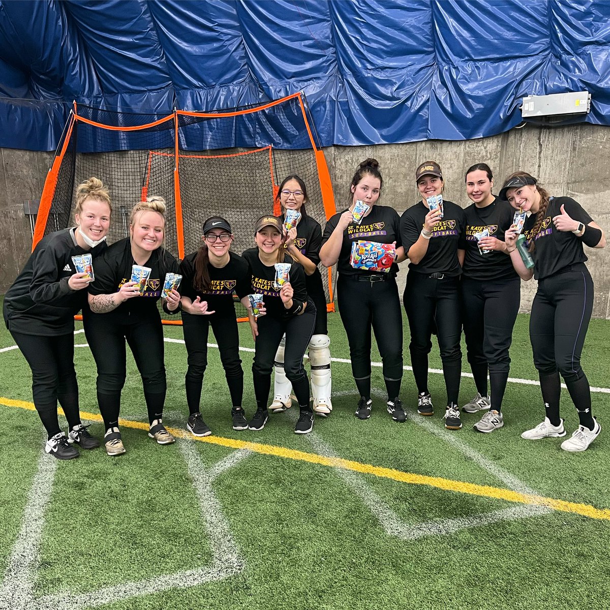 stkatesoftball's tweet photo. 3 days of practice calls for 3 pics of the squad! So thankful we are back doing what we love in the purple and gold! Go Wildcats! 💜 https://t.co/FDIFiJXein