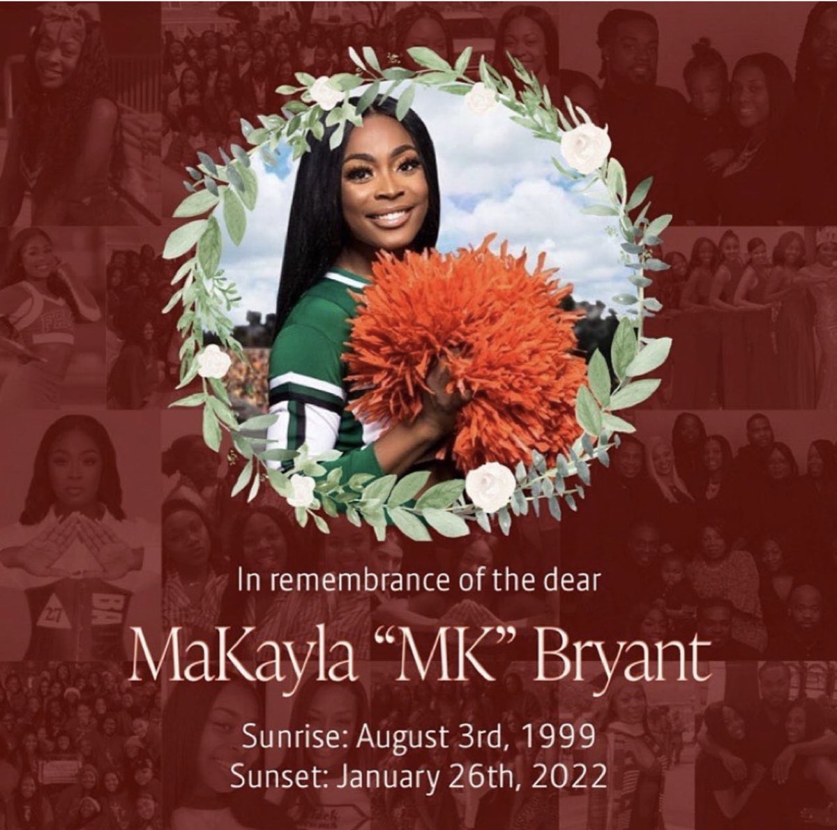FAMU_1887's tweet photo. We are distraught by the passing of MaKayla “MK” Bryant.

“Our goal is to prepare each of our students to reach their full potential. Losing one hurts. The FAMU family sends our prayers and condolences to her family.” - President @LRobinsonFAMU https://t.co/TIWoVGFtyF