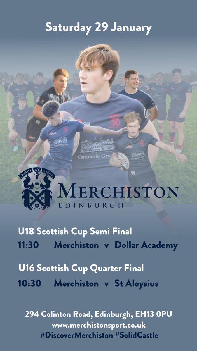 Merchiston Rugby (@merchirugby) on Twitter photo One day to go ๐ฐ๐ด๐ต๐ v @dollar_rugby <a href="/StAlsSport/">St Aloysius' College PE and Sport</a> ๐๐
Get along to watch some free flowing Rugby & support the Boys ๐
<a href="/MerchiSport/">Merchiston Sport</a> <a href="/MerchistonianFC/">Merchistonian FC</a> <a href="/MerchiNews/">Merchiston News</a> @Merchi5th6th
#solidcastle #cuprugby One day to go ๐ฐ๐ด๐ต๐ v @dollar_rugby <a href="/StAlsSport/">St Aloysius' College PE and Sport</a> ๐๐
Get along to watch some free flowing Rugby & support the Boys ๐
<a href="/MerchiSport/">Merchiston Sport</a> <a href="/MerchistonianFC/">Merchistonian FC</a> <a href="/MerchiNews/">Merchiston News</a> @Merchi5th6th
#solidcastle #cuprugby