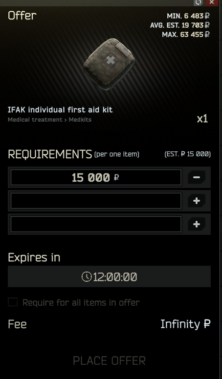 Oxvys's tweet photo. This fee is a little to expensive for me #escapefromtarkov https://t.co/C9XV4txuhV