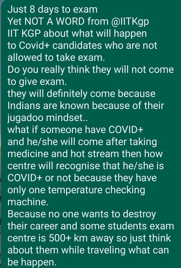 Tia970's tweet photo. #postponegate2022
#delayGATE22 
#delayGATE2022 
Pls @IITKgp @IITKanpur @PMOIndia @EduMinOfIndia https://t.co/CA5Qqxc9Ar