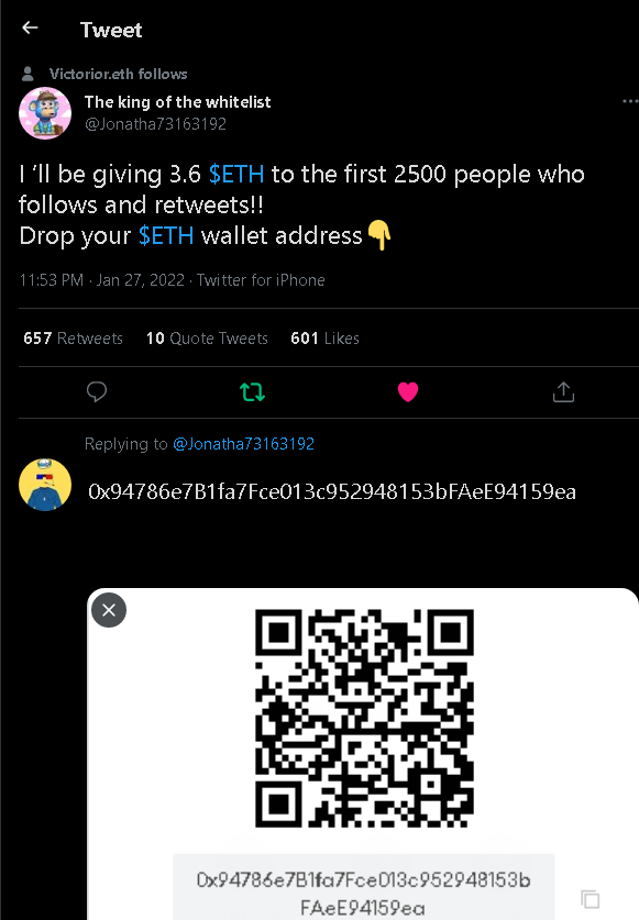 LittleEtNFT's tweet photo. @Jonatha73163192 0x94786e7B1fa7Fce013c952948153bFAeE94159ea https://t.co/Z5yggs8tqU