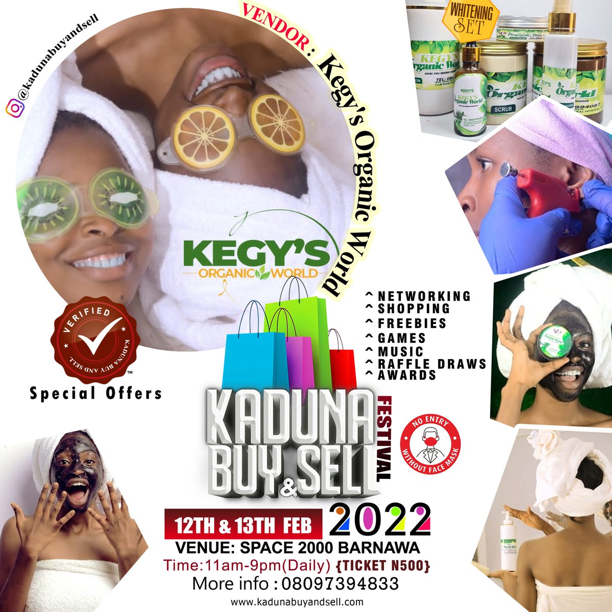 iamRayYari's tweet photo. KEYGS ORGANIC WORLD AND SPA will be live at the up coming kaduna bye and sale.
We have amazing offers and services for you all, kindly note the following;

*ALL PRODUCTS WILL BE SOLD AT A DISCOUNT OF 10% OFF.

* THERE WILL BE FREE CONSULTANCY AND SKIN TEST. https://t.co/2rSYUMlRek