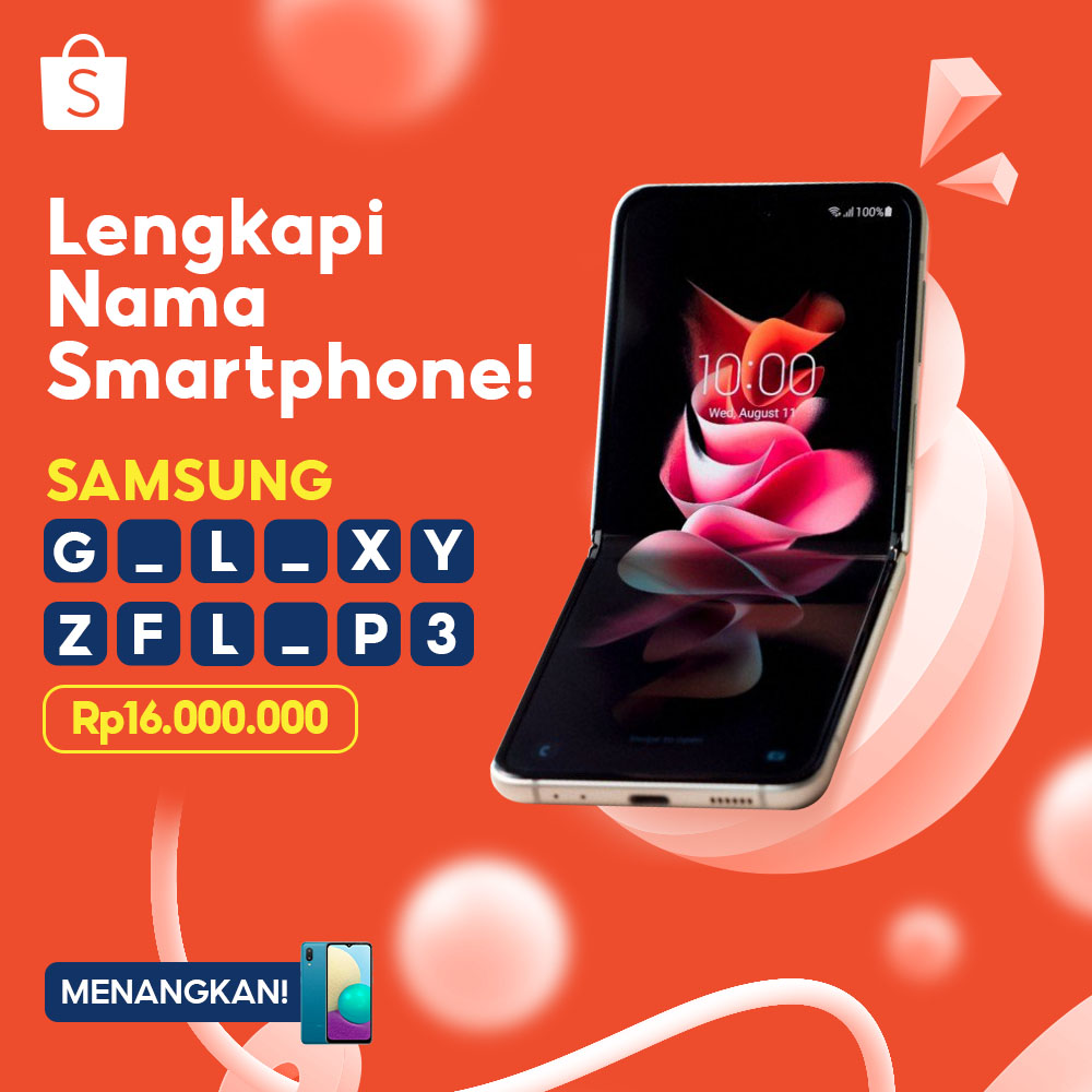 Shopee Indonesia (@shopeeid) on Twitter photo 🎉 SAMSUNG SMARTPHONE GIVEAWAY 🎉
Spesial buat Sobat Shopee, siang ini mimin mau GIVEAWAY SAMSUNG M02! Caranya:
1. FOLLOW <a href="/ShopeeID/">Shopee Indonesia</a>
2. RT & LIKE tweet ini
3. REPLY jawaban kamu pakai #SmartphoneGiveawayDiShopee YANG BANYAAAAK!
Pemenang dipilih acak & diumumkan 1 Feb 2022. 🎉 SAMSUNG SMARTPHONE GIVEAWAY 🎉
Spesial buat Sobat Shopee, siang ini mimin mau GIVEAWAY SAMSUNG M02! Caranya:
1. FOLLOW <a href="/ShopeeID/">Shopee Indonesia</a>
2. RT & LIKE tweet ini
3. REPLY jawaban kamu pakai #SmartphoneGiveawayDiShopee YANG BANYAAAAK!
Pemenang dipilih acak & diumumkan 1 Feb 2022.