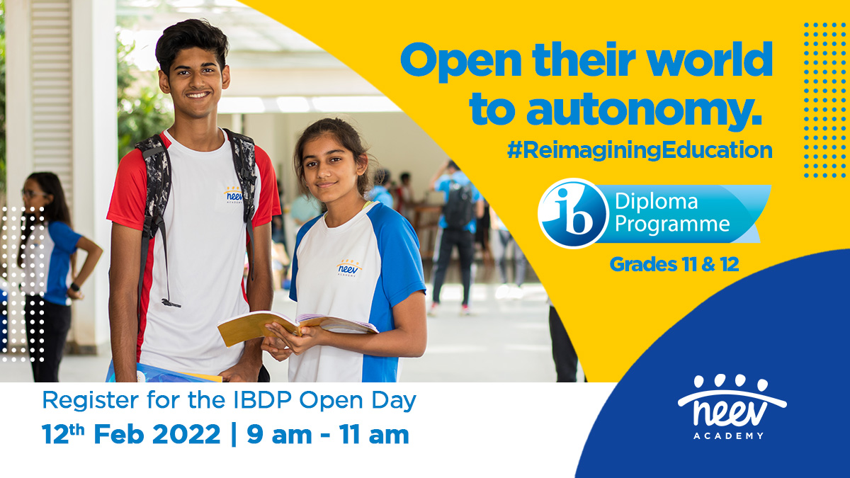 Attend our Open Day on 12th February from 9 am to 11 am
Register with the link here bit.ly/3IFyzFz
Read more programme details: neevacademy.org/ib-diploma-pro…