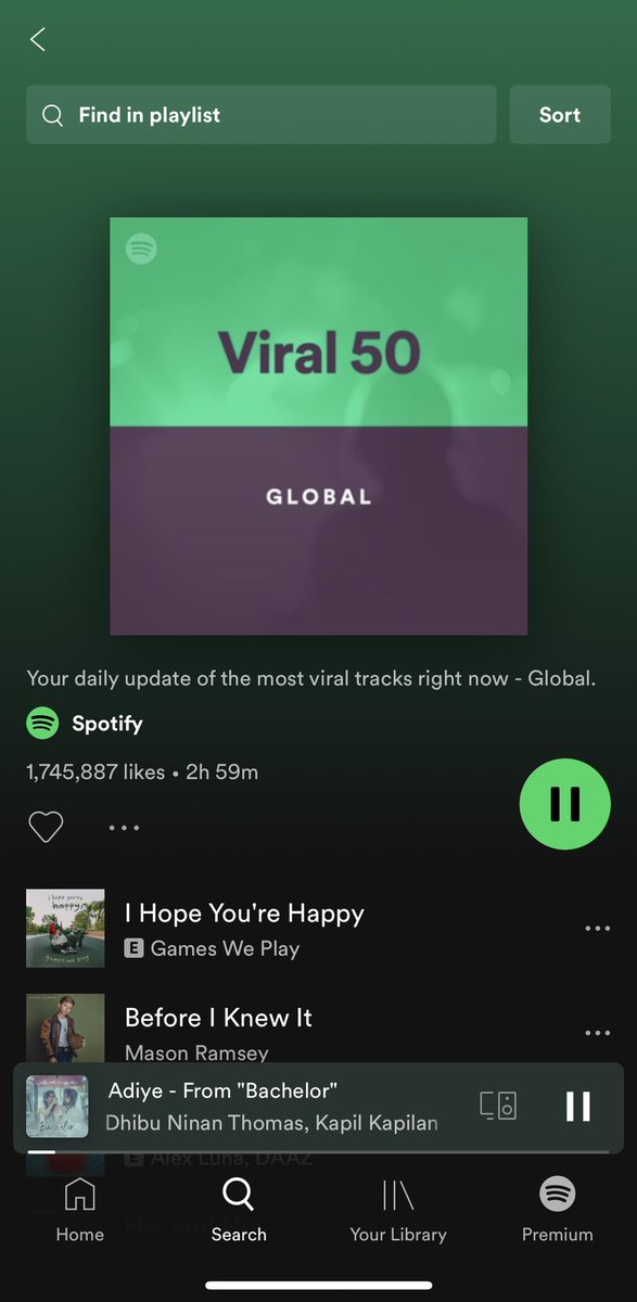 dhibuofficial's tweet photo. God is Great ! 

#Adiye entered to @Spotify’s Global viral 50 tracks and @AppleMusic top 100 . 

Thanks to all our listeners, musicians and technicians involved.

Love &amp; gratitude ❤️

@Sathishdiroff @gvpmusic @divyabarti2801 @Dili_AFF @thinkmusicindia @gkblyrics @KapilKapilan_ https://t.co/9prS4Hc1ve