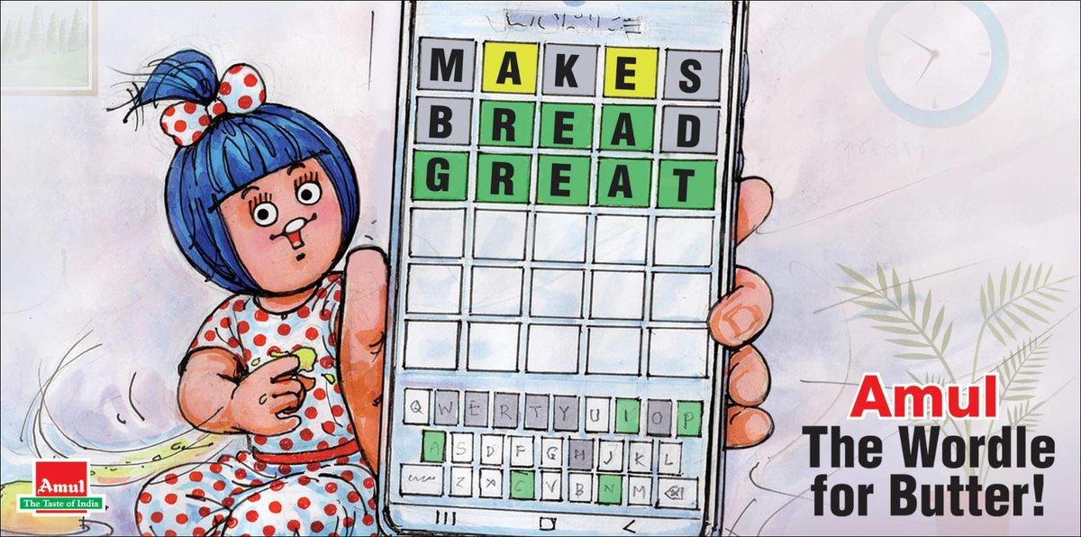 ashoklalla's tweet photo. Wordler of the Day! Amul. https://t.co/5gVotwiWdj