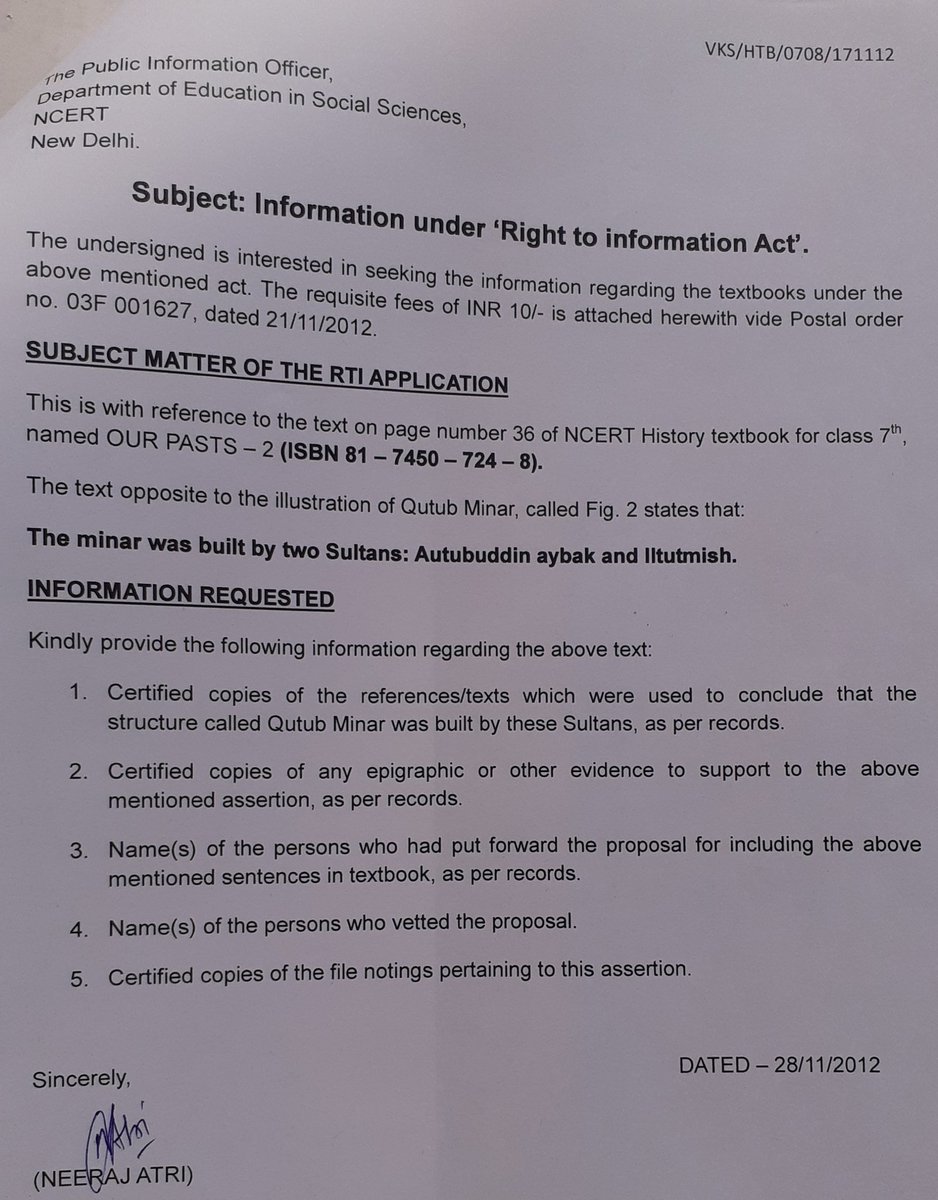 AhamBhrahmasmi's tweet photo. How history was distorted by the communist brigade in NCERT books, has been brought to light by an RTI by Prof.@AtriNeeraj. Please go through his YouTube channel for more such revealations.
https://t.co/UzcNecfScj
#QutubMinar
#TrueHistoryOfIndia https://t.co/YuRURUty5N