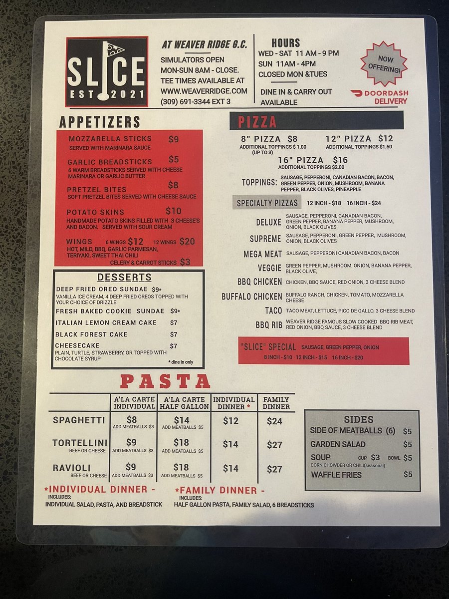 WeaverridgeGC's tweet photo. Come play on our golf simulators and enjoy our new restaurant Slice! https://t.co/kvnB44SWcP