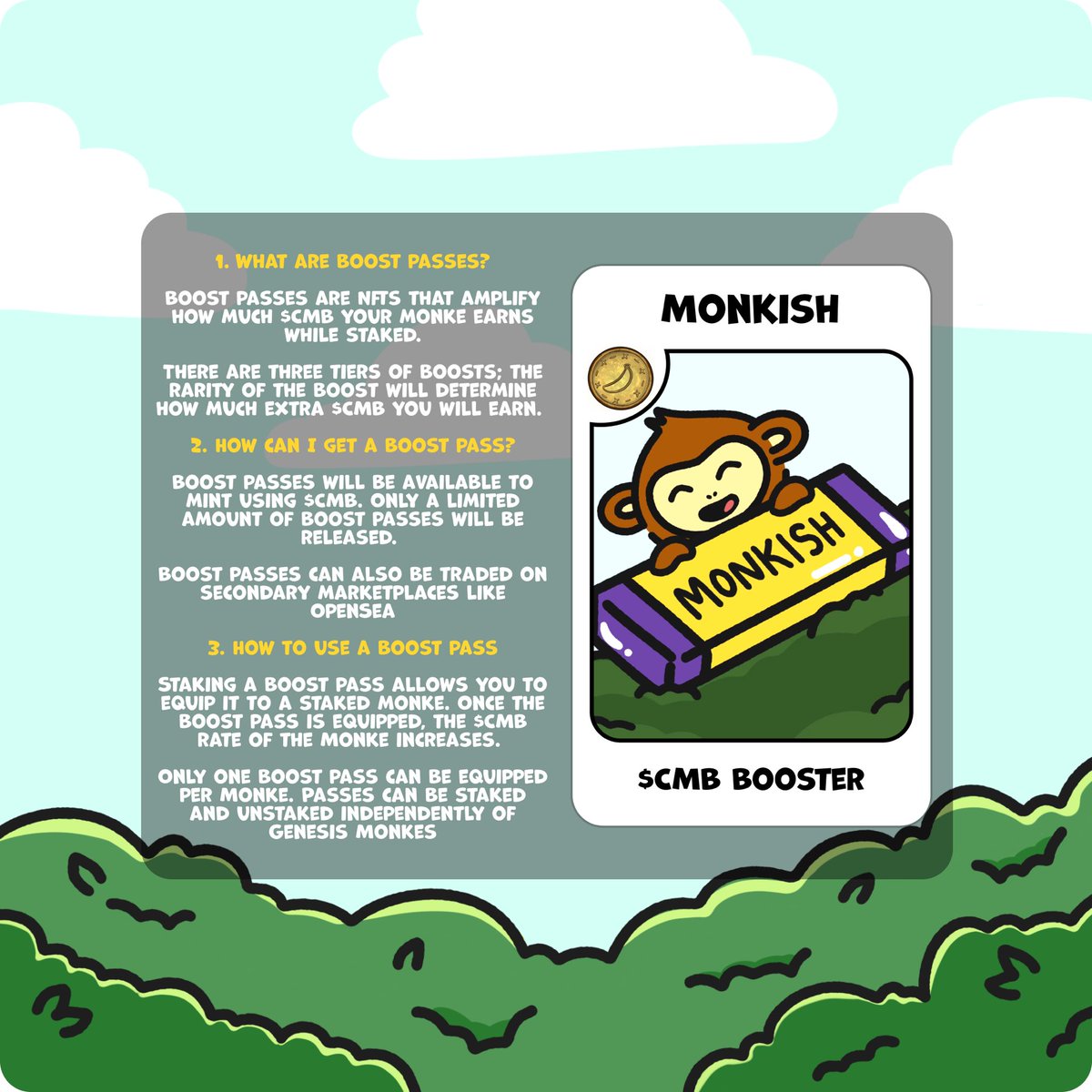 CoolMonkes's tweet image. Here is some more information about how boost passes can change your staking experience!