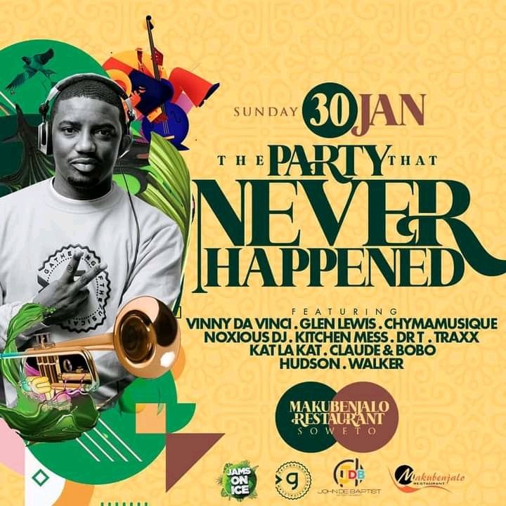 Makubenjalo Restaurant &amp; Pub Is Reopening On The 29th January 2022 After A Temporal Closure. This Is How It Opens

SUNDAY 30 JANUARY
#ThePartyThatNeverStops With
<a href="/VinnyDaVinci/">Vinny Da Vinci</a> <a href="/Chymamusique/">Chymamusique</a> <a href="/Katlakat/">Kat La Kat</a> <a href="/iamclaudebaloyi/">DjClaude</a> &amp; More

📍Location : 24097/35 Dippenaar St, Diepkloof Zone 2