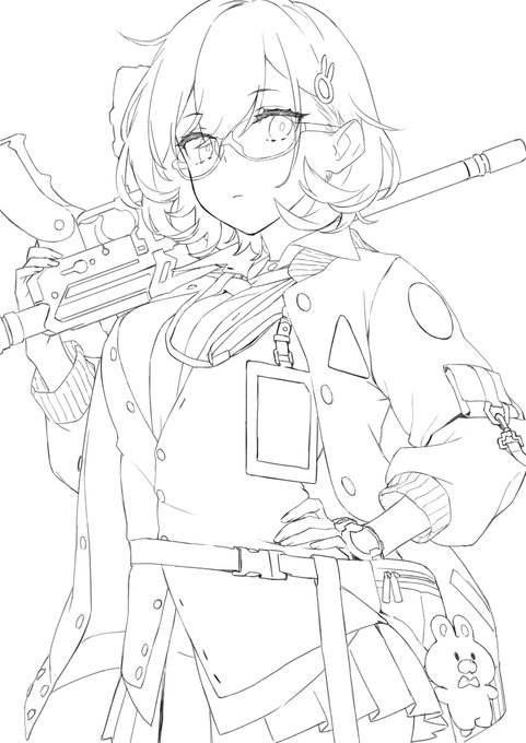 ブルアカのチヒロを線画まで描いたんだけど没にした…
もうちょっと別構図で描きたい 