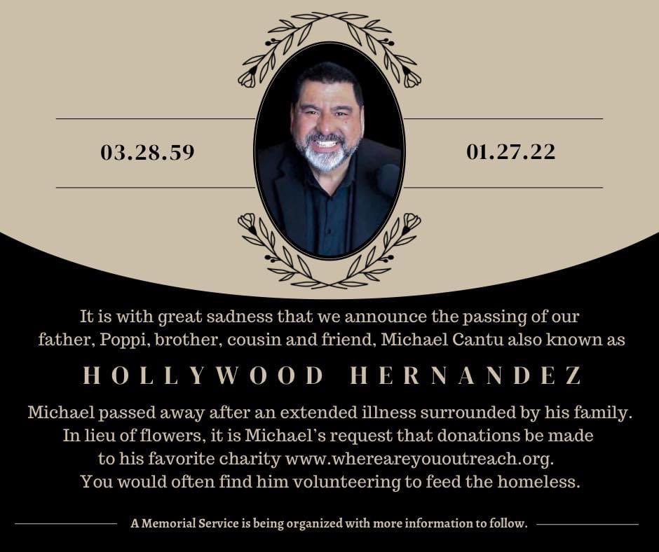 evadcoleman's tweet photo. He was everybody’s Buddy. Rest well dear friend. #RadioLegend #MichaelHernandez #HollywoodHernandez #Dallas #Texas #DFWABJ https://t.co/bgZ1UGwy5Z