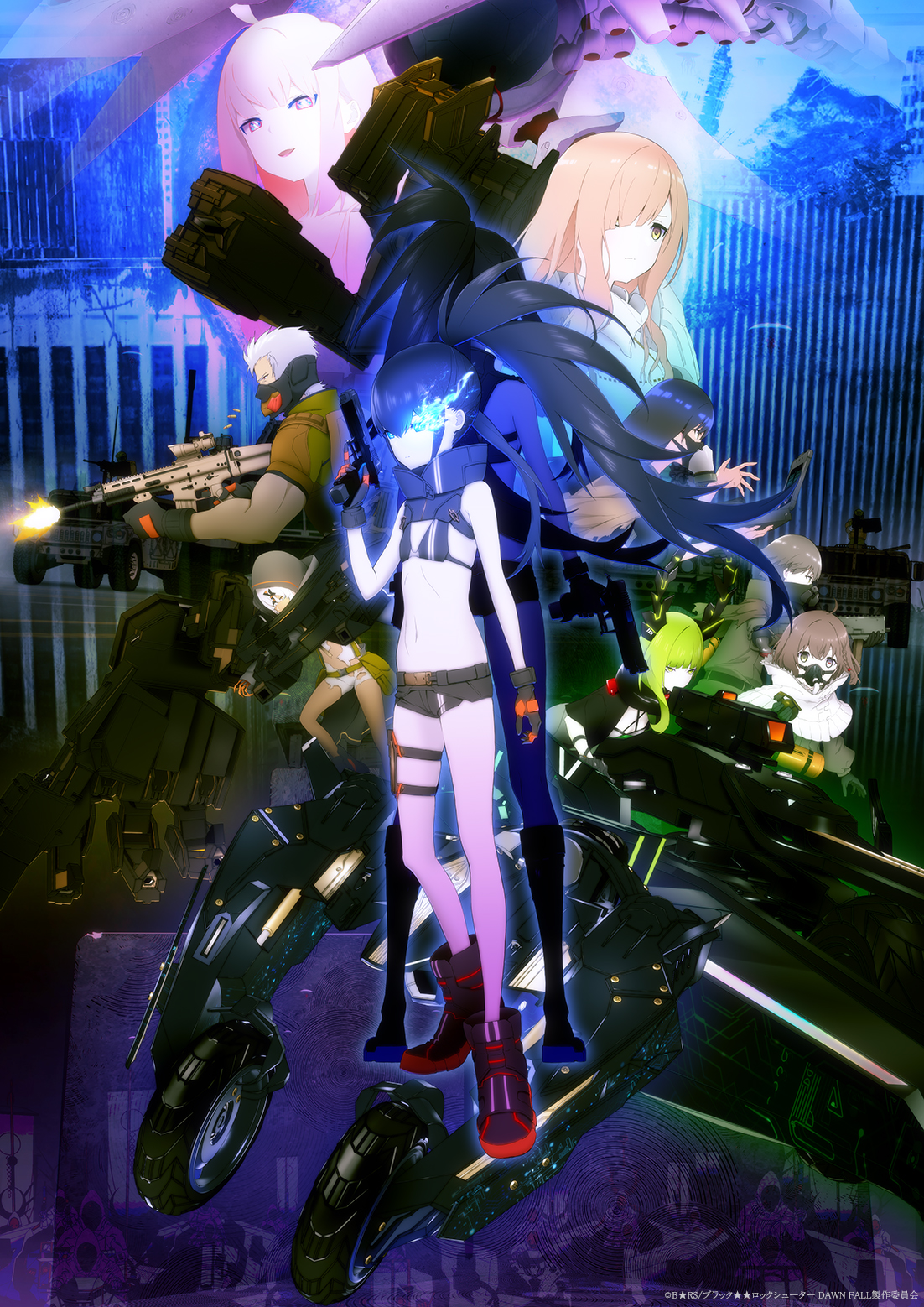 Tvアニメ ブラックロックシューター Dawn Fall 公式 本日の3大ニュース 本キービジュアル解禁 1話先行上映会の開催が決定 Pixivイラストコンテスト開始 詳細は公式サイトをご覧ください T Co G1woeiibux ブラックロック