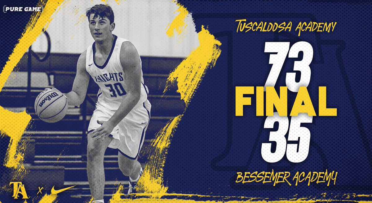 TA Knights WIN &amp; clinch the area title on the road tonight taking down <a href="/BessemerRebels/">Bessemer Athletics</a> 73-38 to move to 16-4 on the year! Walker McKee led the way for the Knights with 23 points. Landon Stell added 13 &amp; Carson Claytor pitched in 10. <a href="/taknightsfan/">Tuscaloosa Academy</a> <a href="/TABasketball17/">TA Varsity Basketball</a> <a href="/PureGameSports/">PURE GAME SPORTS NETWORK</a>