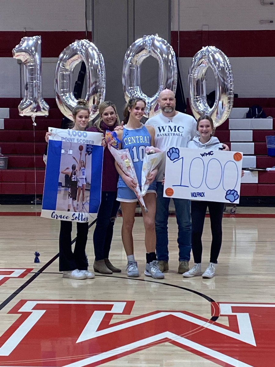 WMCGirlsBB's tweet photo. Congratulations to Grace Soltes who scored her 1000th point of her WMC basketball career tonight against Morris Hills!!!!🎉🏀💙🐺
@WMCAthletics 
@MorrSussSports 
@dailyrecordspts 
@NJHerald 
@MikeKinneyHS 
@PGHNewJersey https://t.co/eqlOlmePMf