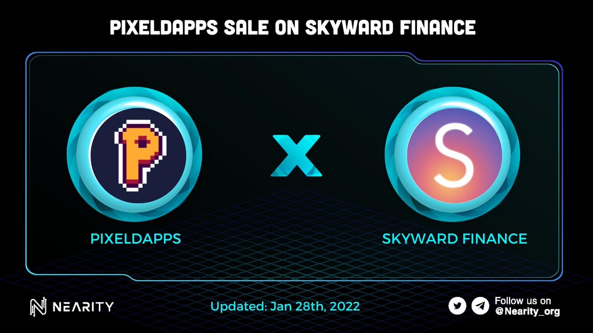 Nearity_org's tweet image. 🥳 @PixelDapps sale on @skywardfinance 

 Only 23h lefts. Don&apos;t miss it 🤩

Join here:
🔵 app.skyward.finance/sale/86

 #Nearity #NEAR #PIXELDAPPS #SKYWARD