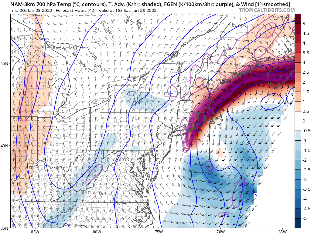 MSearlesWeather's tweet photo. And this indicator of STRONG forcing in that same atmospheric layer is also helpful in locating the best chance for heavy snow (maybe thunder too!) https://t.co/3cy2nBBtqf