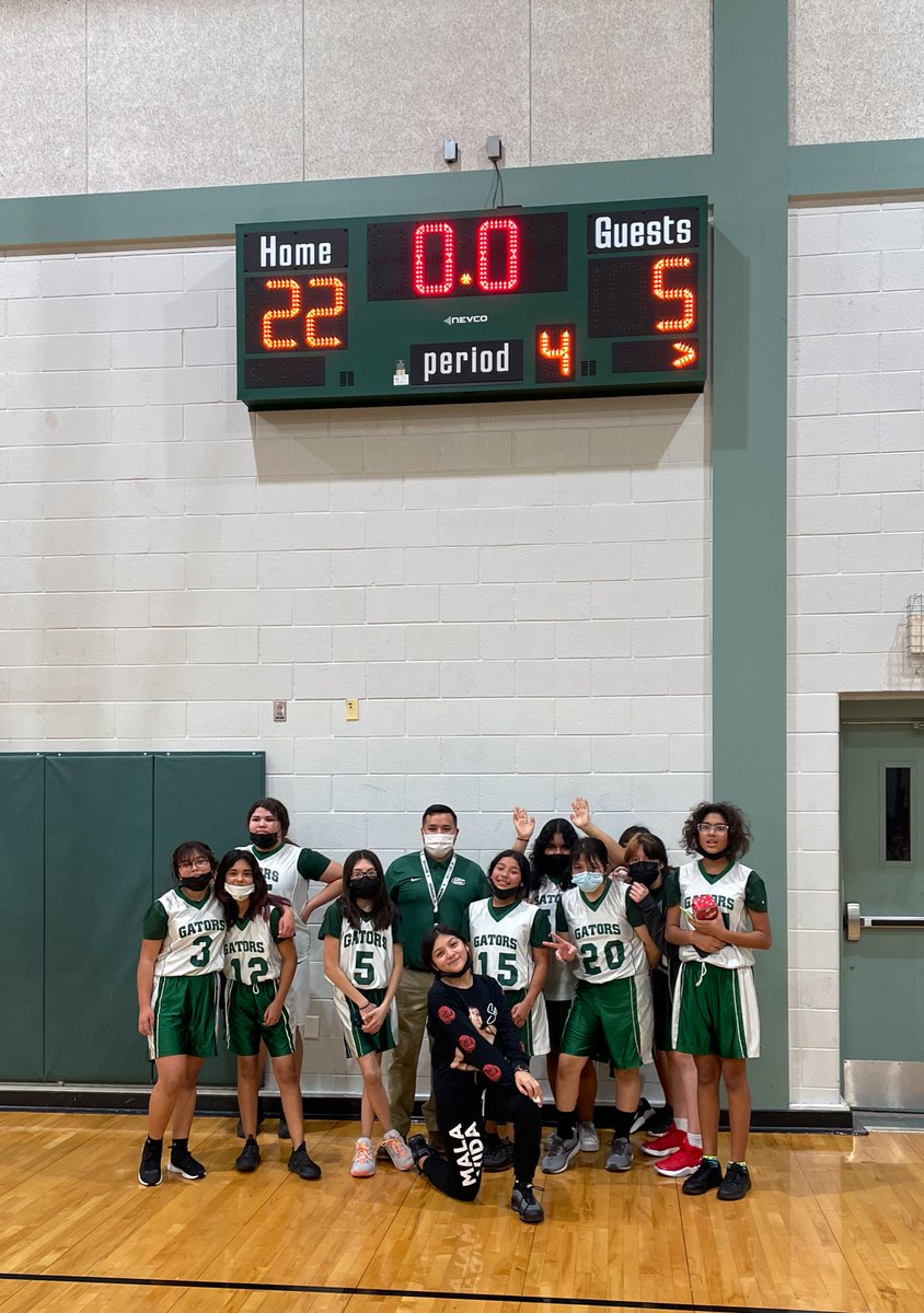 AthleticsOms's tweet photo. 7th grade Lady Gators’ dedication on the hardwood floor showed off tonight! 61-21 for A team win and 22-5 for B team win against DVMS! 

@DelValleGBB @dvisd_athletics #GatorTough #GatorStrong #LadyGators #MSHoops🐊🏀 https://t.co/VX2LY1I9Bb