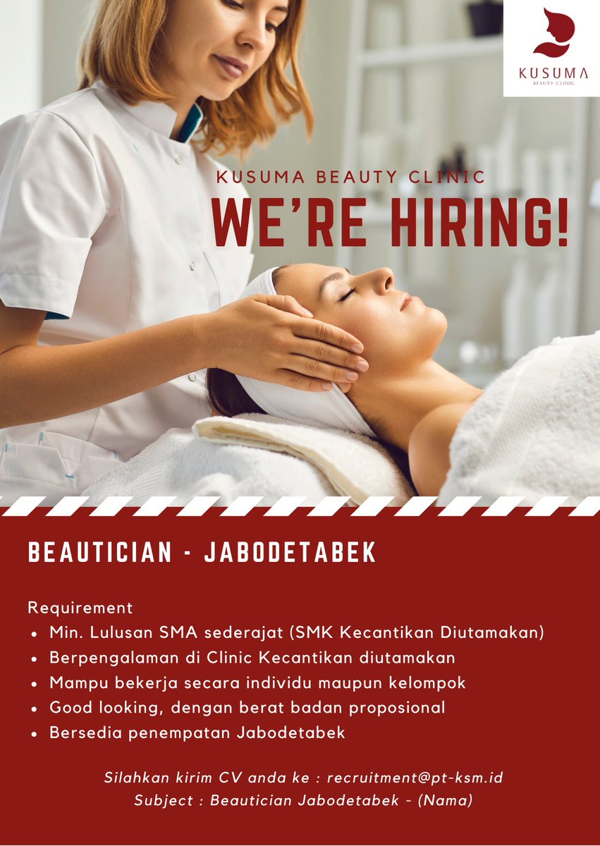 CareerKusuma's tweet photo. Info Loker
#lokerjabodetabek
#lokerjakarta
#lokerakunting
#lokerwaitress https://t.co/Ec3mnBg7gI