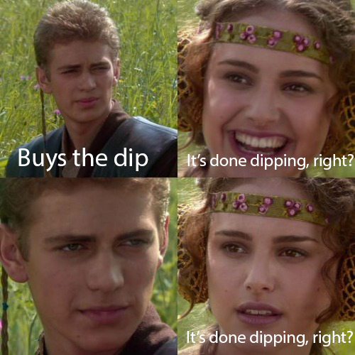 It will never stop dipping. 

#cryptocurrency #Bitcoin #Metaverse #Memes