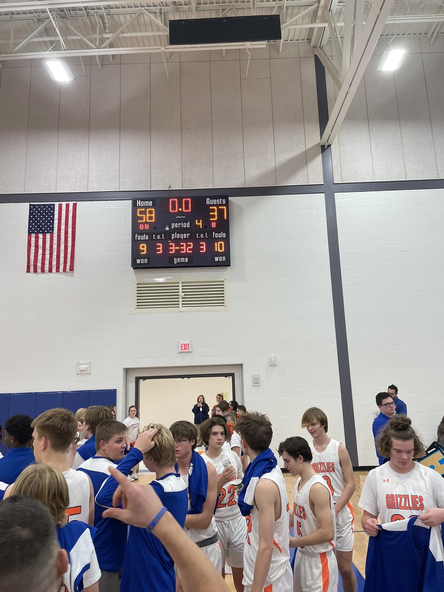 Very proud of this group of hard working young men who earned the first varsity win in school history tonight!