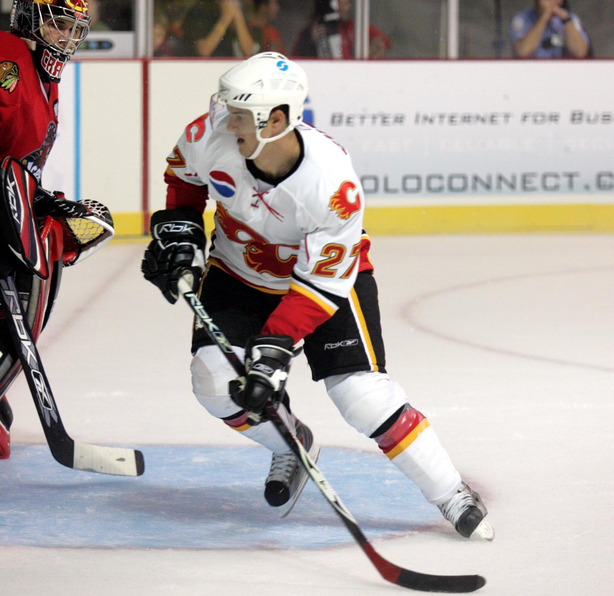 How it’s going ➡️ How it started. 

1,000 pro games for Brett Sutter 👏