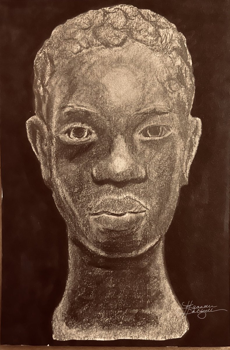 .Day 10 of #studyingthemasters went WAY off the rails. @ssavaart  picked a wonderful artist, #augustasavage & her bust, #johnhenry 
#indexcardart #drawing #graphite #practicemakessomething