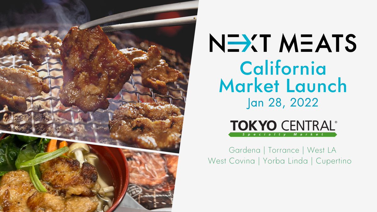 Hello California!
Ready for what's NEXT?
From Japan, truly delicious, good for you and our planet-->
Plant-Based:
Next Short Rib (Kalbi),
Next Skirt Steak (Harami)
Next Beef Bowl (Gyudon)
We are super excited to share that six <a href="/TokyoCentral_/">Tokyo.Central</a> locations launch today!!!