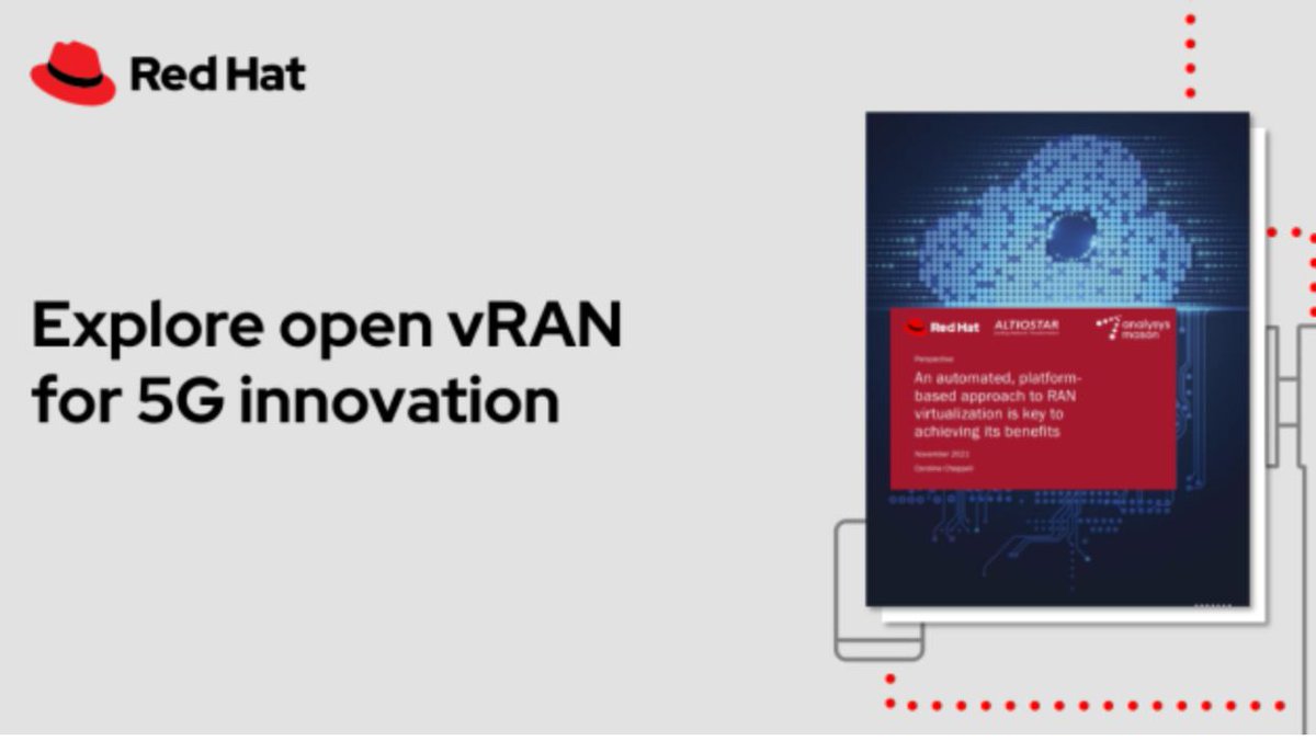 RedHatTelco: Why should you virtualize #RAN? Dive into this perspective by <a href="/AnalysysMason/">Analysys Mason</a> to learn about the many promised benefits, including service innovation and cost reduction opportunities. Read today: red.ht/3pPC1pa
